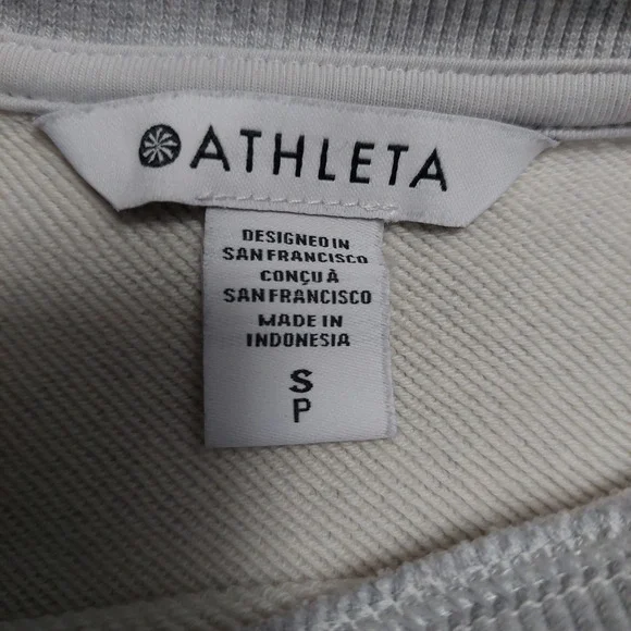 Athleta Womens Sweatshirt SP Gray Sleeveless Crewneck Pullover Ribbed Short - Picture 5 of 6